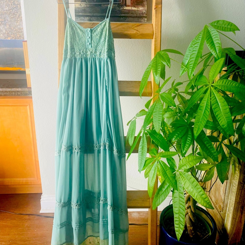 Mint Green Long Dress.